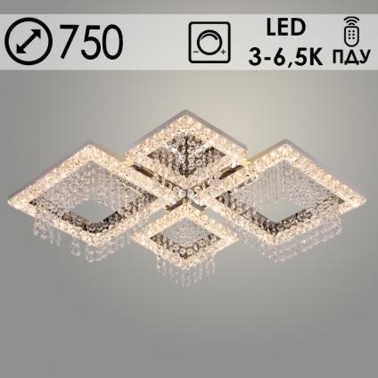 Люстра K38759/2+2 CR хром LED 100W+28W 3000K-6500K ПДУ диммер d750, 24